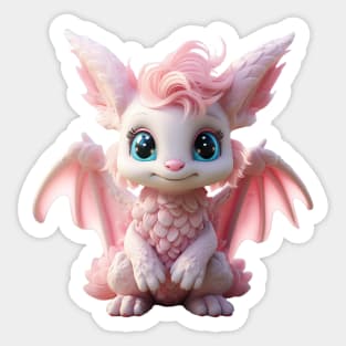 Adorable Baby Cotton Candy Dragon Sticker